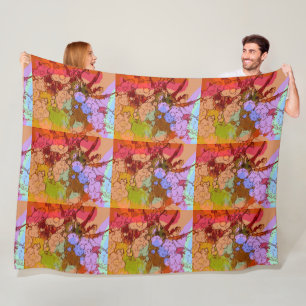 Cobertor De Velo Peter Max, padrão floral colorido de aquarela