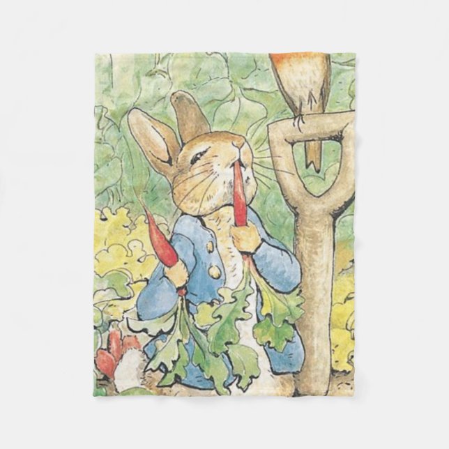 Cobertor De Velo Peter Rabbit In Garden - Beatrix Potter (Frente)
