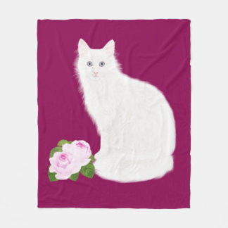 Cobertor De Velo PetitRose "gato branco", cobertura do velo