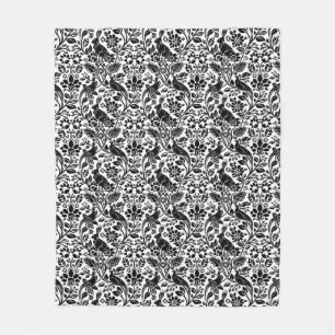 Cobertor De Velo Pheasant and Hare Patterno, Branco e Preto