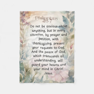Cobertor De Velo Philippians 4:6-7 Christian Bíblia Verse Watercolo
