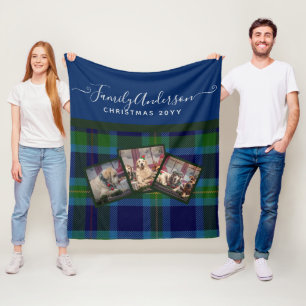Cobertor De Velo PHOTO BLANKET - Miller TARTAN Blue Christmas Gift