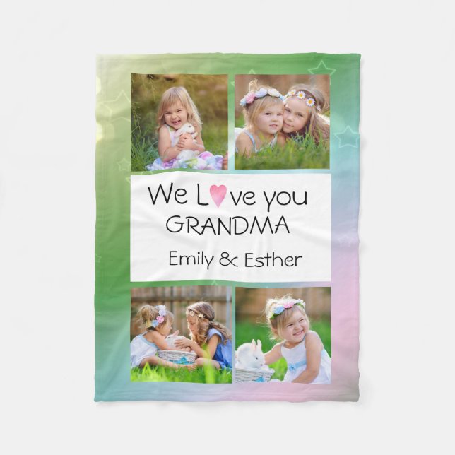 Cobertor De Velo Photo Fleece Blanket for Grandma (Frente)