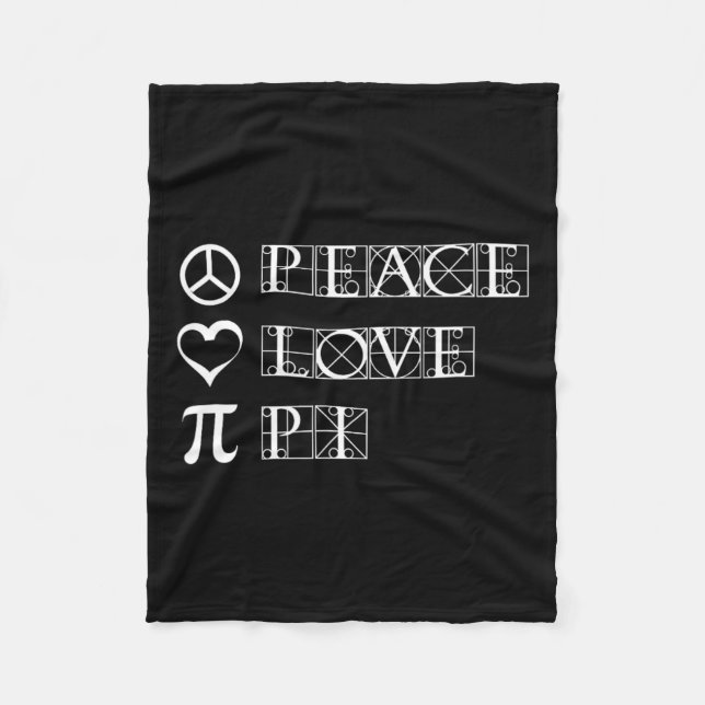 Cobertor De Velo Pi Day Peace Love Math Geometry Trigonometria (Frente)