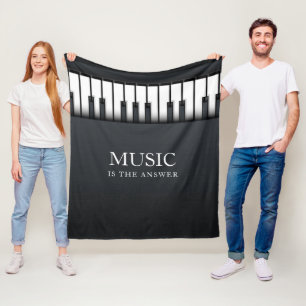 Cobertor De Velo piano moderno preto e branco