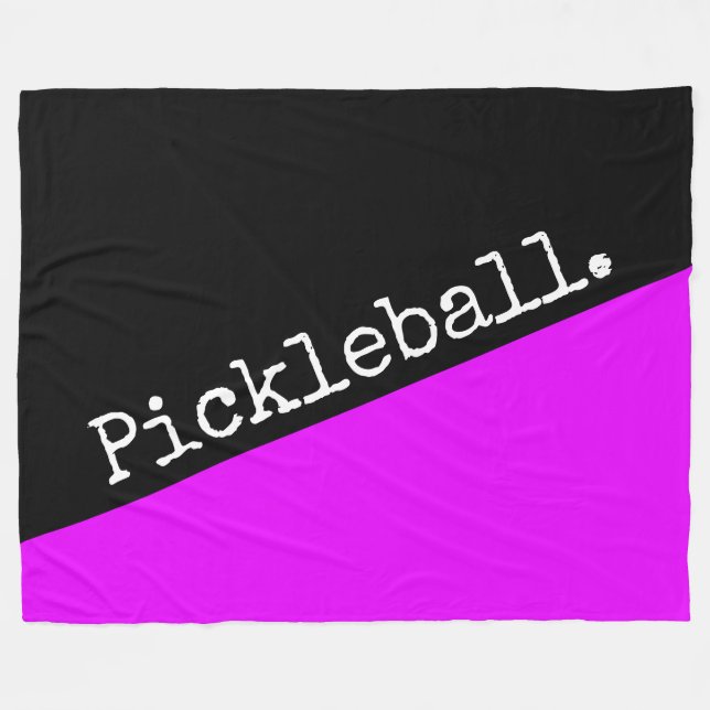 Cobertor De Velo PICKLEBALL - Bloco de Cor Preto Rosa Brilho (Frente (Horizontal))