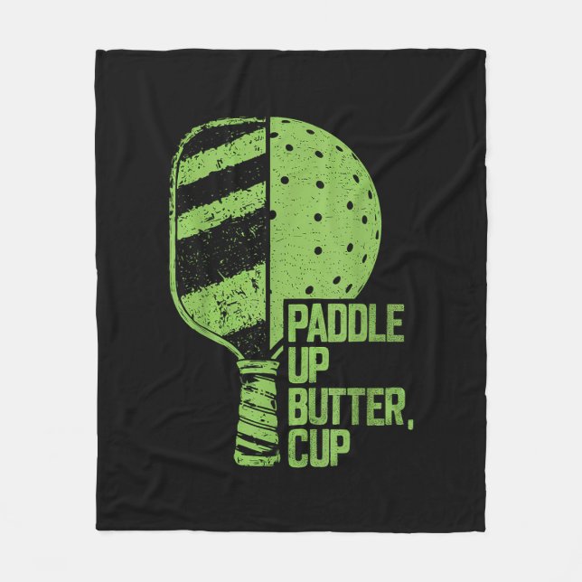 Cobertor De Velo Pickleball Engraçada Paddle Para Cima Manteiga (Frente)