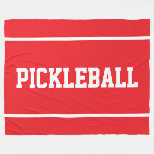 Cobertor De Velo PICKLEBALL Listras Brancas Esportivas em Vermelho