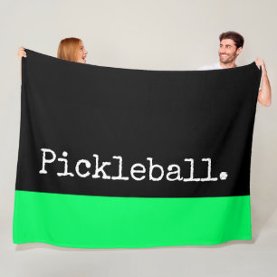 Cobertor De Velo PICKLEBALL Texto Faixa Verde Lima Brilhante No Pre