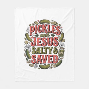 Cobertor De Velo Pickles e Jesus Salty Saved Camisa Vintage Design
