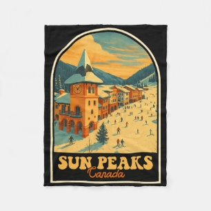 Cobertor De Velo Picos do Sol Canadá Design Vintage Aldeia de Esqui