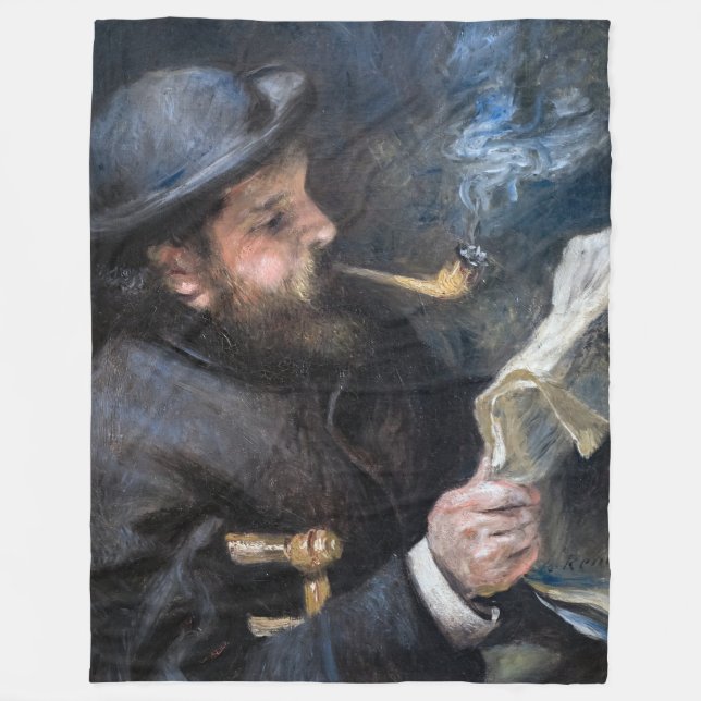 Cobertor De Velo Pierre-Auguste Renoir - Claude Monet Leitura (Frente)