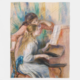 Cobertor De Velo Pierre Auguste Renoir - Jovens Meninas no Piano