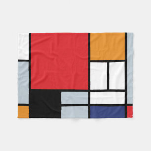 Cobertor De Velo Piet Mondrian - Composição com Grande Plano Vermel