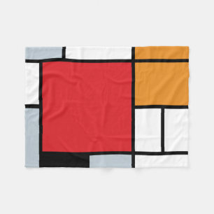 Cobertor De Velo Piet Mondrian - Composição com Grande Plano Vermel
