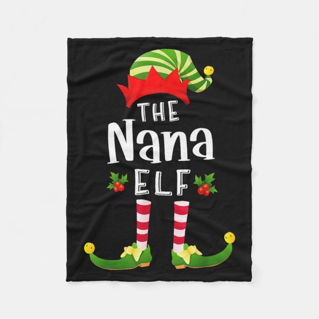 Cobertor De Velo Pijama Combinando do Elfo de Natal da Nana para a  (Frente)