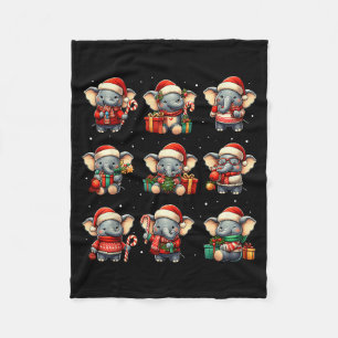 Cobertor De Velo Pijama de Natal de Elefante Engraçado para Homens