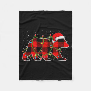 Cobertor De Velo Pijama de Urso de Luz de Natal com Xadrez de Búfal