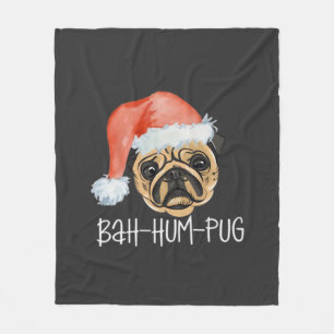 Cobertor De Velo Pijama Oversized Natal Mãe Pai Cachorro Pug Engraç