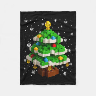 Cobertor De Velo Pijamas de Natal Blocos Construindo Árvore de Nata