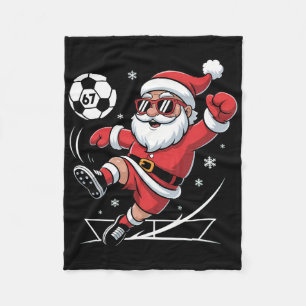 Cobertor De Velo Pijamas engraçadas de Natal do Papai Noel de futeb