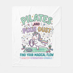 Cobertor De Velo Pilates de Unicórnio e Poeira de Fada Tipografia N