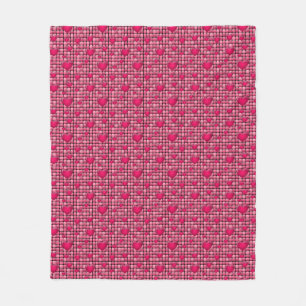 Cobertor De Velo Pilha cor-de-rosa com corações
