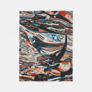 Cobertor De Velo Pilha de barco de madeira marrom e azul lote