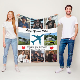 Cobertor De Velo 'Piloto mais fino do céu' moderno,Avião,Colagem fo