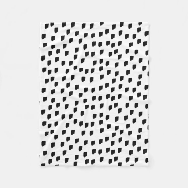 Cobertor De Velo Pincel de Cores d'Água Pretas e Brancas (Frente)