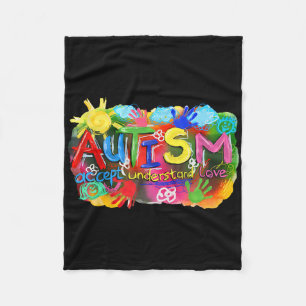 Cobertor De Velo Pincelada Consciência do Autismo Aceitar Compreend
