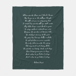 Cobertor De Velo Pine Green Custom Poem Song Lyric Quote 