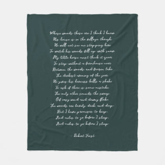Cobertor De Velo Pine Green Custom Poem Song Lyric Quote 