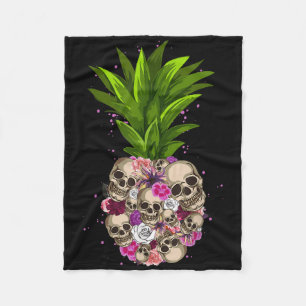 Cobertor De Velo Pineapple Skull Funny Aloha Beaches Havaí