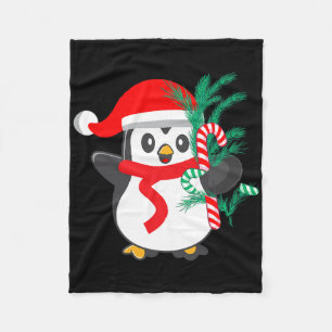 Cobertor De Velo Pinguim Bonito Segurando Um Animal De Natal Candi
