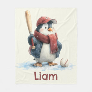 Cobertor De Velo Pinguim de Baseball de Inverno Personalizado para