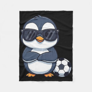 Cobertor De Velo Pinguim de Desenho Animado Legal Jogador de Futebo