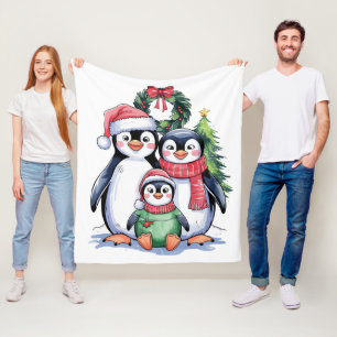 Cobertor De Velo Pinguim Engraçado Coincrível com o pijama da famíl