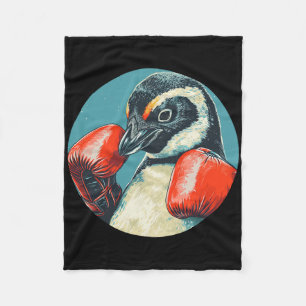 Cobertor De Velo Pinguim Engraçado Com Luvas Boxando Costume