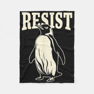 Cobertor De Velo Pinguim Engraçado Resiste Pinguins em Protesto Con