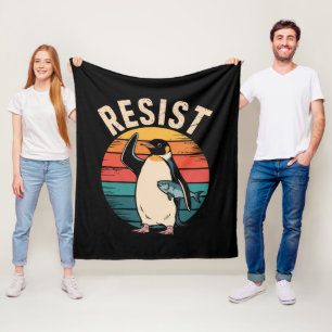 Cobertor De Velo Pinguim Engraçado Resiste Protesto Contra Tarifas
