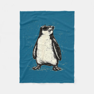 Cobertor De Velo Pinguim legal usando óculos de sol vintage animal