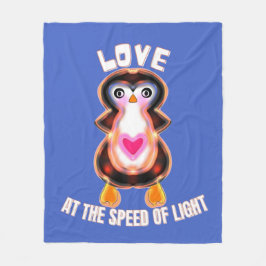 Cobertor De Velo Pinguim Presente Amor à Velocidade da Luz