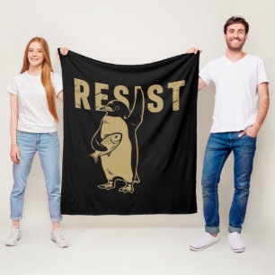 Cobertor De Velo Pinguim Resistir Pinguins Protestam Contra Tarifas