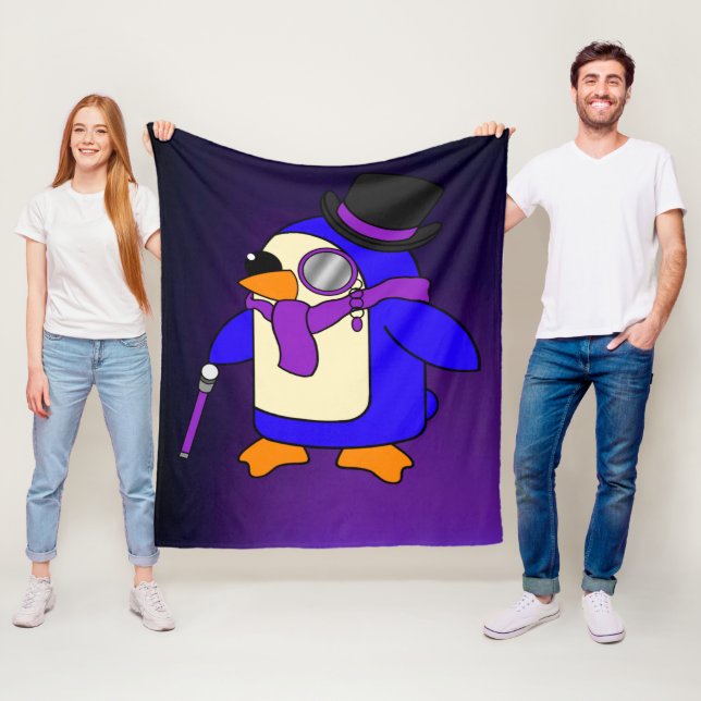 Cobertor De Velo Pinguim roxo de desenho animado bonito (In Situ)