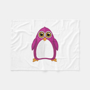 Cobertor De Velo Pinguim Violeta Vermelho Fofo – Pinguim Kawaii de 
