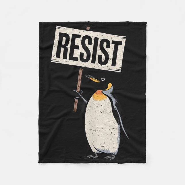 Cobertor De Velo Pinguins Contra Tarifas Protesto de Pinguins Resis (Frente)