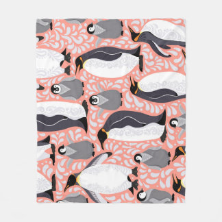 Cobertor De Velo Pinguins imperadores, filhotes, padrão decorativo 