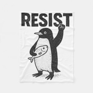 Cobertor De Velo Pinguins Resistentes Ativismo Engraçado Anti Polít