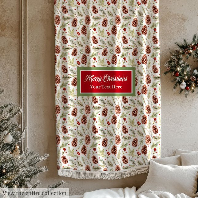 Cobertor De Velo Pinhas aquejadas, pastelaria verde festivo (Watercolor pine cones pastel green festive blanket)